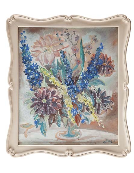JOHN GRAZ - ?Flores? Guache. Ass. dat. 1941 inf. dir. 57 x 48 cm.