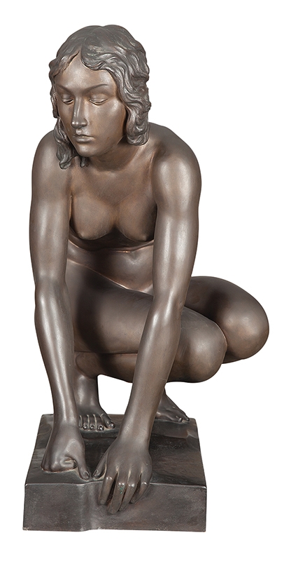 GIULIO STARACE - ?Nu feminino? - Escultura em bronze. - Ass. - 88 cm alt.