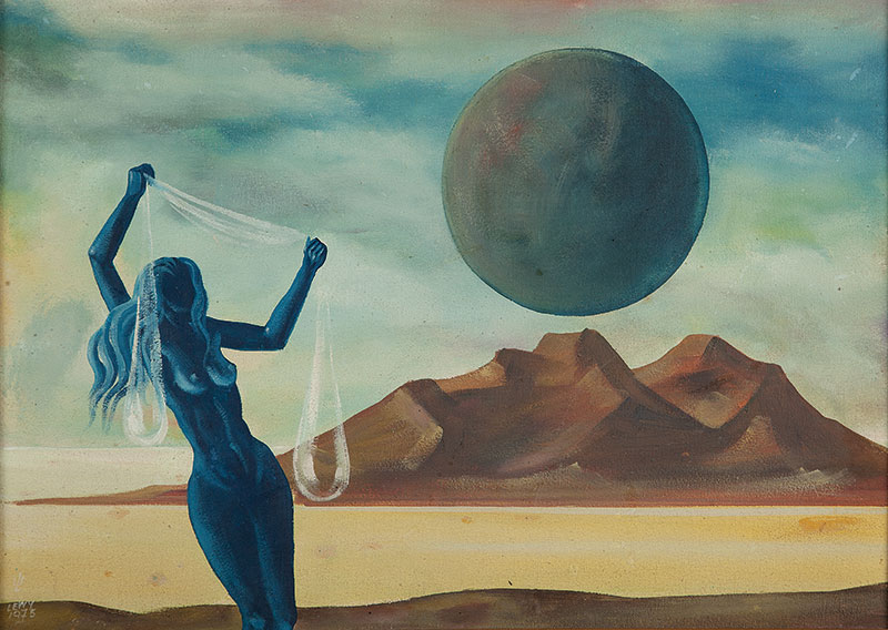 WALTER LEWY - `Mulher nua` - Óleo sobre tela. Ass.dat. 1975 inf.dir ` 34x47 cm.