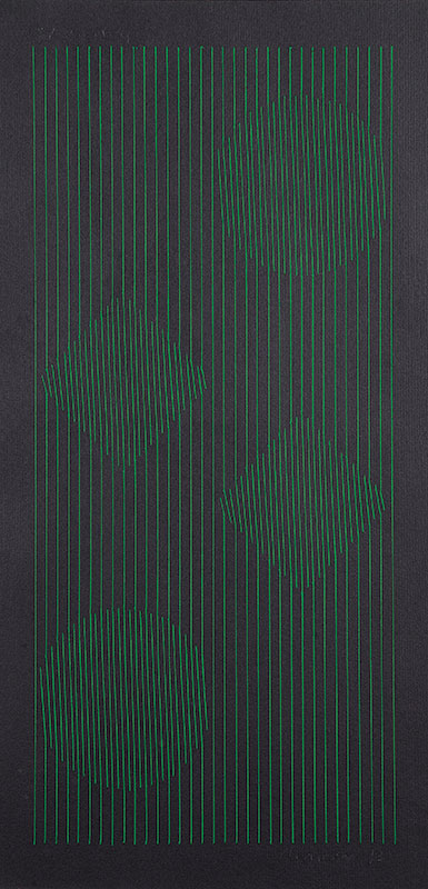 LOTHAR CHAROUX - `Sem titulo` - Guache sobre cartão - Ass.dat.1973 inf.dir ` 39 x 19 cm.