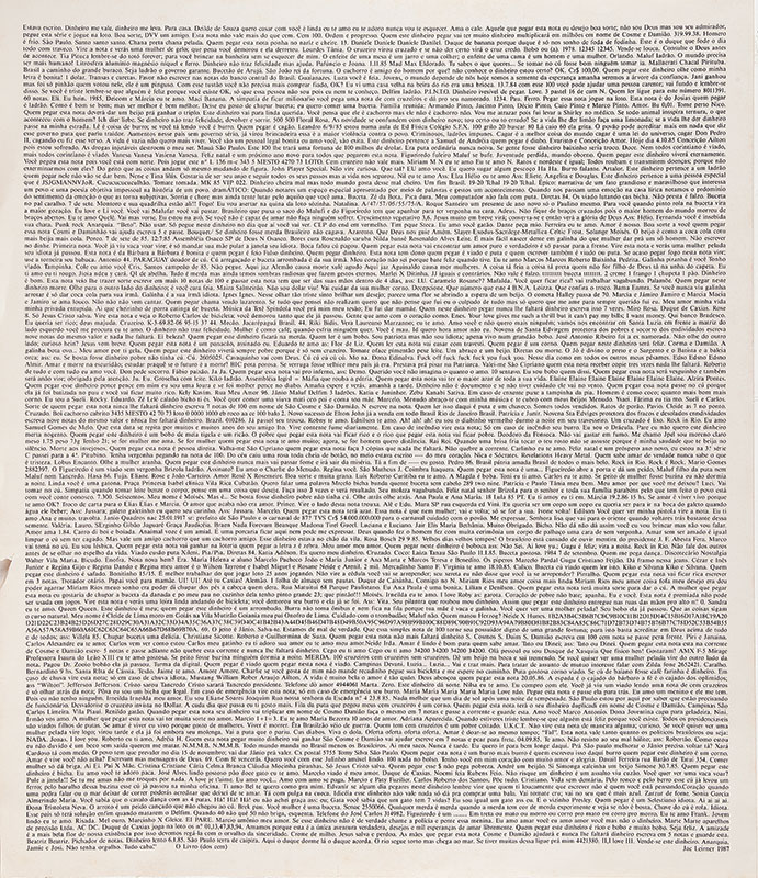 JAC LEIRNER - `Os livros do Cem` ` off-set sobre papel. Ass. 1987 ` 65 x 55 cm.Sem moldura.