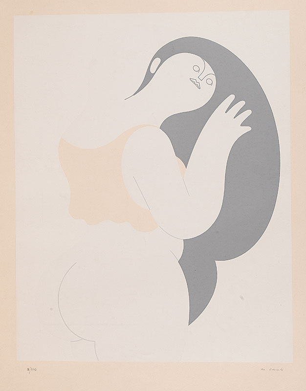 MILTON DACOSTA - `Mulher` - Serigrafia ` 8/100 - Ass.inf.dir ` 63,5 x 43,5 cm.