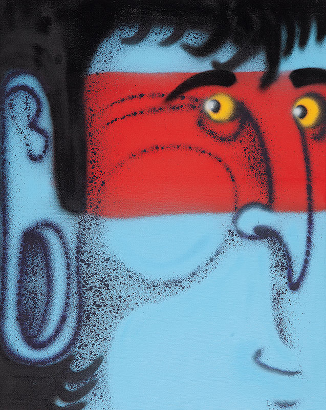 CRÂNIO - `Índio` - Grafite sobre tela ` Sem ass. ` 50 x 40 cm. - - Com certificado do artista.