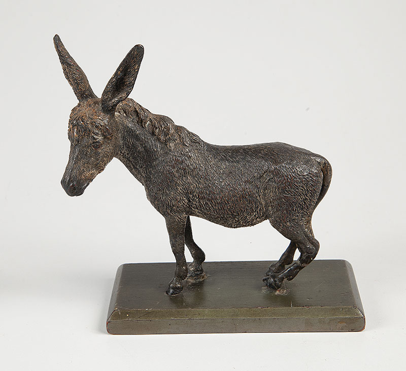 Escultura de bronze austríaco - Na figura burro artista `FRANS BERGMAN` ` Assinada, - medindo 16 cm de altura ` Áustria ` Séc. XIX-XX.