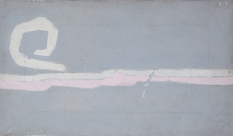 ALOISIO CARVÃO - `Composição` - Óleo sobre tela -Déc.70. Ass. no verso. - 16 x 27 cm