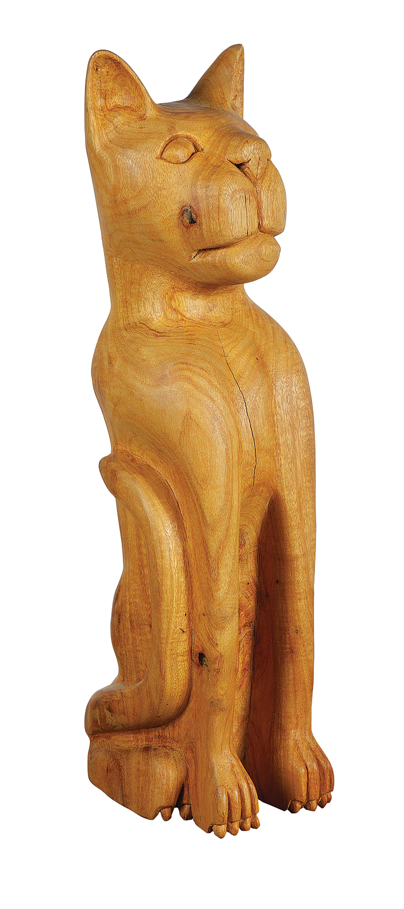MESTRE ANDRÉ DA MARINHEIRA - `Gato` - Escultura em madeira. Assinada. - 52 cm