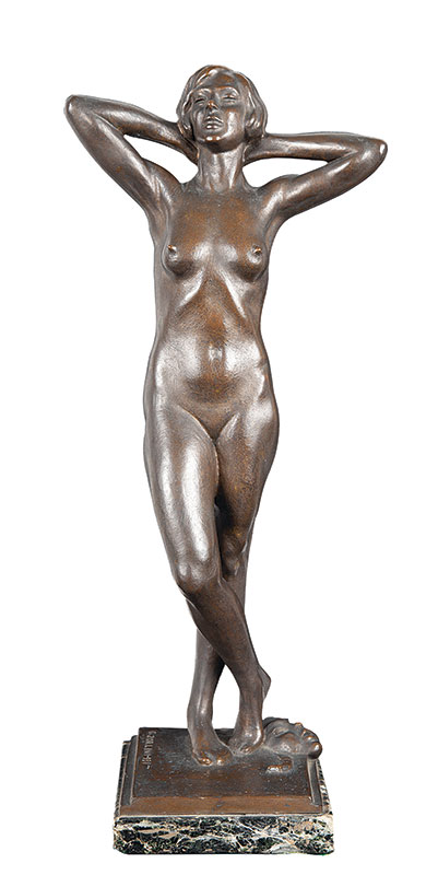 OTTONE ZORLINI - Mulher nua` Escultura em bronze. 1931. Assinada na base. 45 cm de altura.