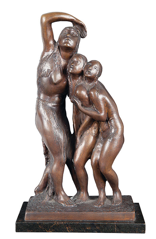 EUGÊNIO PRATI - `Medo de avião` - Escultura em bronze - Assinada na base -40 x 21,5 x 11 cm. - -
