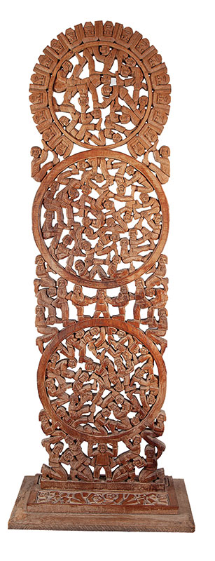 MARIO TELLES - `Sem titulo` Escultura em madeira. Ass. 201 x 65 x 25 cm.