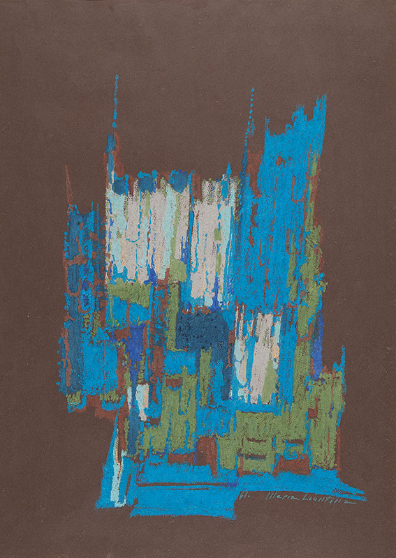 MARIA LEONTINA - `Sem titulo` Pastel. Ass. dat. 1961 inf. dir. 66,5 x 48 cm.