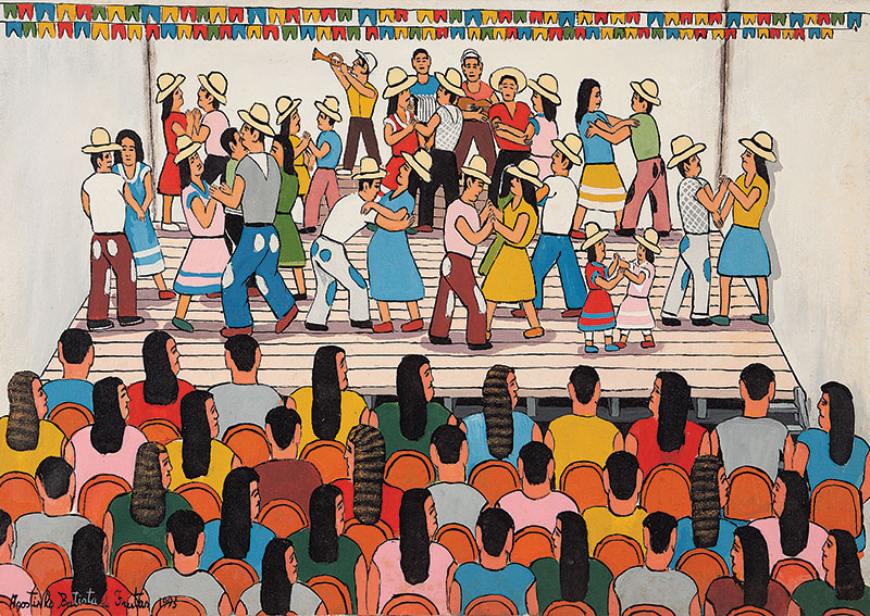 AGOSTINHO BATISTA DE FREITAS - `Festa junina` Óleo sobre tela. Ass. dat. 1993 inf. esq. 50 x 70 cm.