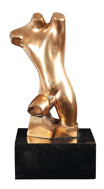 BRUNO GIORGI - Torso masculino` -Escultura em bronze polido -Assinada. - Altura 33 cm