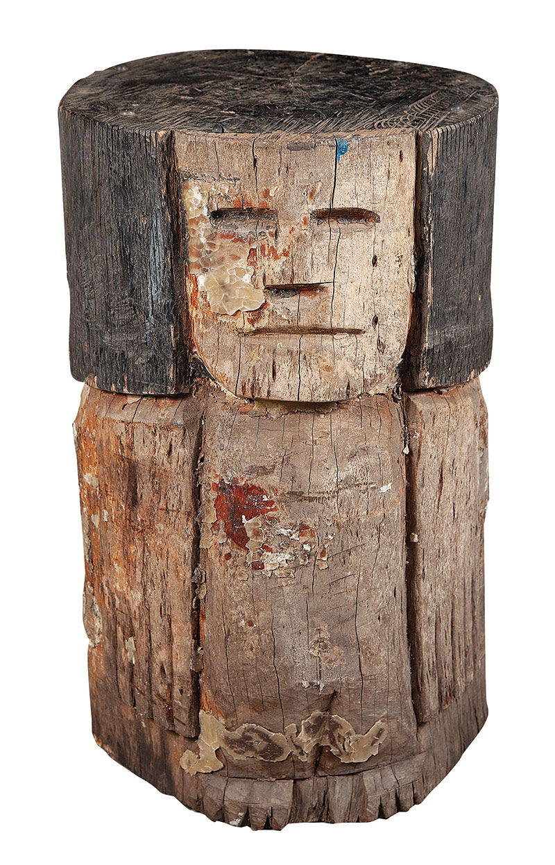 CONCEIÇÃO DOS BUGRES (CONCEIÇÃO FREITAS DA SILVA) - `Bugre` - Escultura em madeira com vestígio de encáustica - Sem Assinatura. - Altura 80 cm - Largura 50 cm