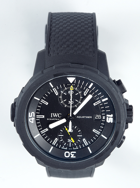 IWC `SCHAFFHAUSEN` relógio de mergulho modelo AQUATIMER, automático em perfeito estado de conservação pulseira original de borracha.