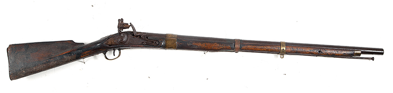 Espingarda pederneira medindo 1,20 cm, provavelmente Brasil ` Séc. XVIII. Arma obsoleta não funciona.