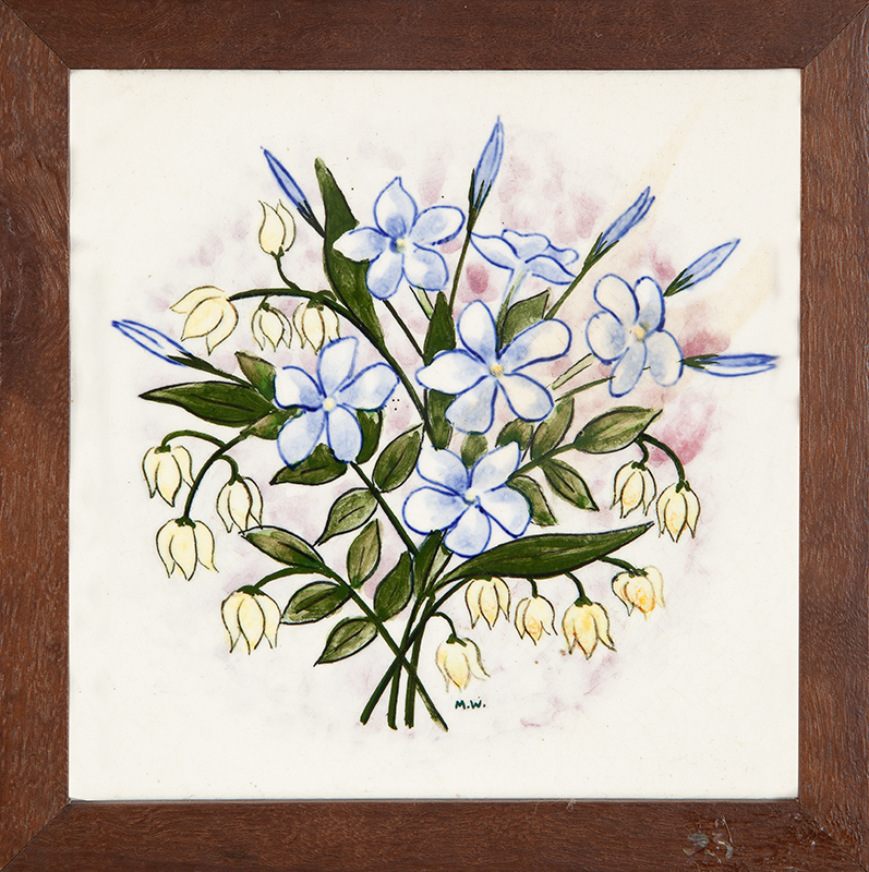 OSIRARTE - EX. MARIA WOCHINIK - `Flores` - Pintura sobre azulejo - Ass. centro inf. 15 x 15cm