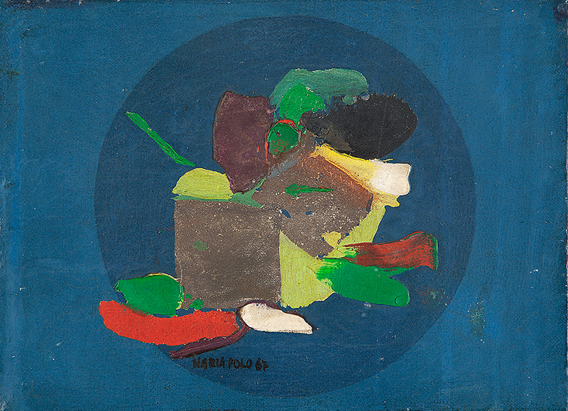 MARIA POLO - `Opus` - Óleo sobre tela - Ass.dat. 1967 no centro. 16 x 22cm