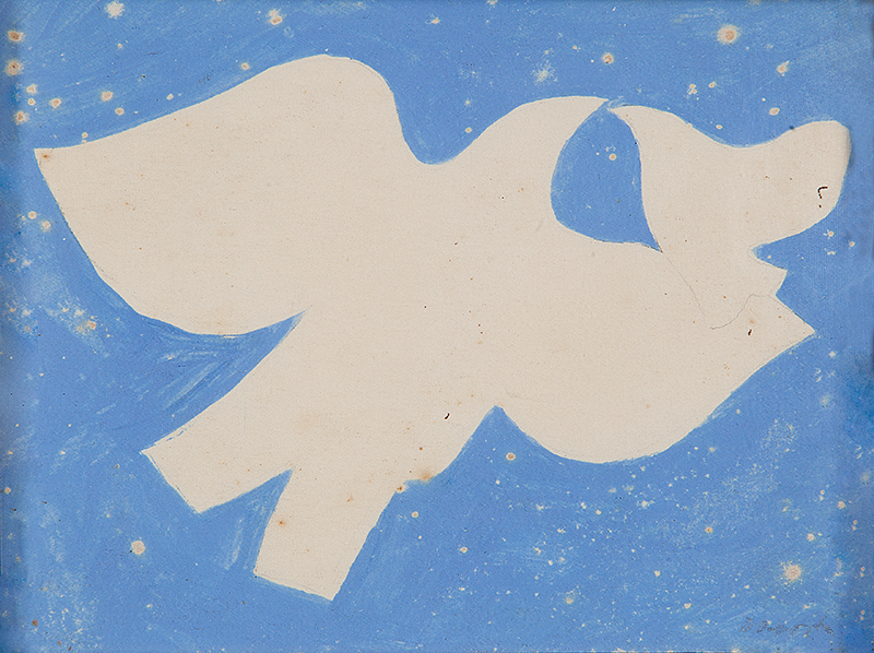 MILTON DA COSTA - `Pássaros` - Guache sobre papel - Ass. dat.1963 inf.dir. - 12 x 16 cm - Ex.Coleção Sylvia Assumpção.
