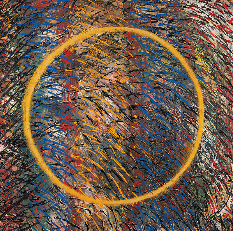ARTUR BARRIO - `Sem título ` - Óleo sobre tela - Ass. no verso. - 125 x 124 cm