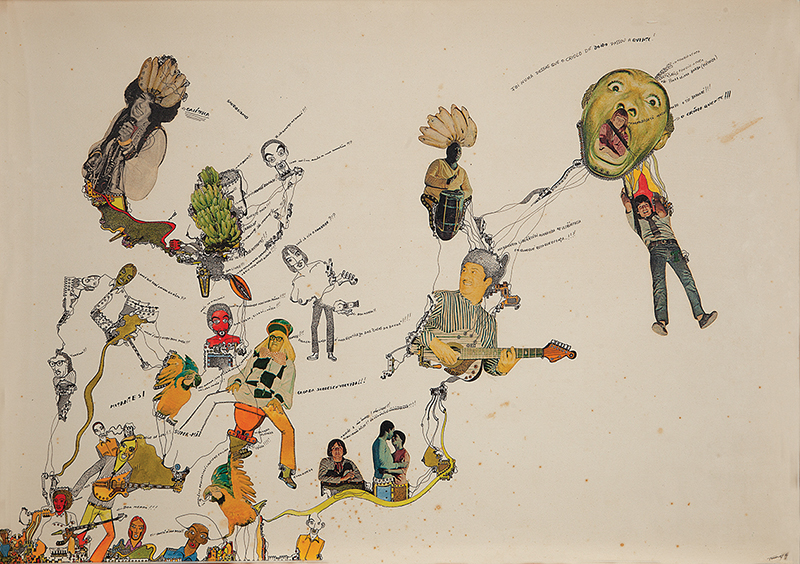 FERREIRA GULLAR - `Sem título` - Nanquim e aquarela sobre papel - Ass.dat.1969 inf.dir. - 46 x 60 cm