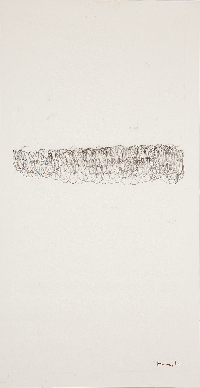 MIRA SCHENDEL - `Sem título` - Monotipia - Ass.dat. 1964 inf. dir. - 47 x 23 cm