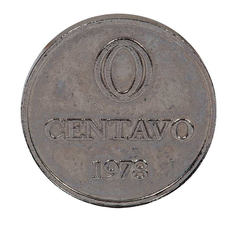 CILDO MEIRELES - `Zero centavos` - Moeda em metal - Assinada - 1978 . - 1,5 cm