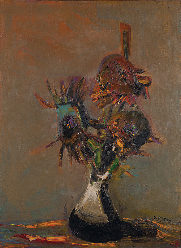 DI PRETE - `Vaso com flores` - Óleo sobre tela - Ass. inf. dir - 73 x 54 cm
