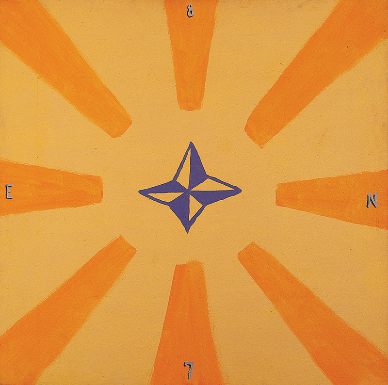 EMANUEL NASSAR - `Estrela` - Óleo sobre tela - Ass.dat.1987 na tela. - 100 x 100 cm
