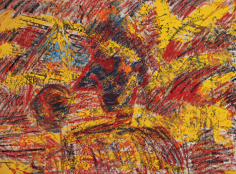 ARTUR BARRIO - `Sem título` - Óleo sobre tela - Ass.dat. 1986 sup.dir. - 125 x 170 cm