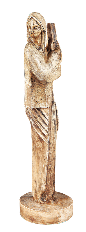 RAPHAEL GALVEZ - `Mulher tocando bandolim` - Escultura em gesso. - 32 cm altura com base
