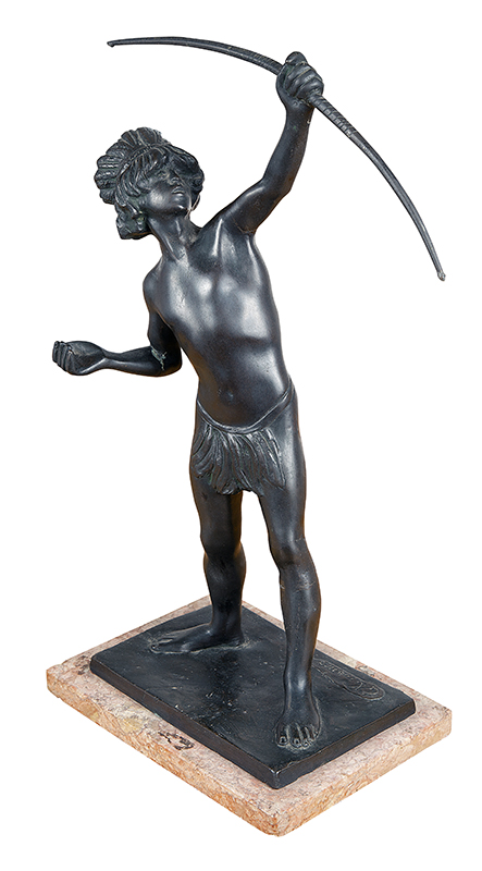 ETTORI XIMENES - `Índio` - Escultura em bronze - Assinada. - 42 x 18 x 12cm