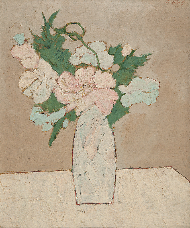 FANG - `Vaso de flores` - Óleo sobre tela -Ass. sup. dir,ass. dat.1960 no verso. - 46 x 38cm