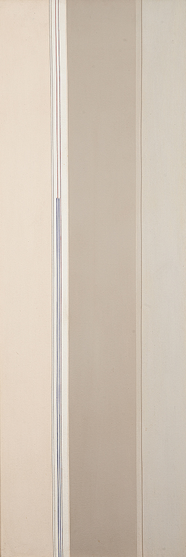 LOTHAR CHAROUX - `Linhas`- Óleo sobre tela - Ass. no verso. - 100 x 35cm - Com carimbo da retrospectiva Lothar Charoux realizada no MAM ` SP. E etiqueta da Galeria Grifo ` São Paulo no verso.