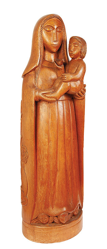 MESTRE EXPEDITO - `Nossa senhora do Rosário` - Escultura em madeira - Ass.tit.dat.1984 e loc. `Piauí` na base. - 80cm
