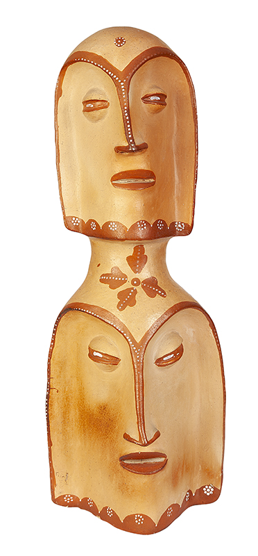 ULISSES PEREIRA - `Totem` - Escultura em argila cozida pintada - Assinada. - 52cm