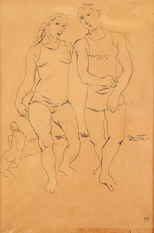 ISMAEL NERY - `Bailarinos` - Nanquim sobre papel - Ass.inf.dir. - 22,5 x 15,5 cm - Ex. coleção Mendel Ruhman.