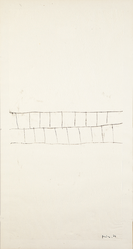 MIRA SCHENDEL - `Sem título` - Monotipia - Ass.dat.1964 inf.dir. - 46 x 23 cm