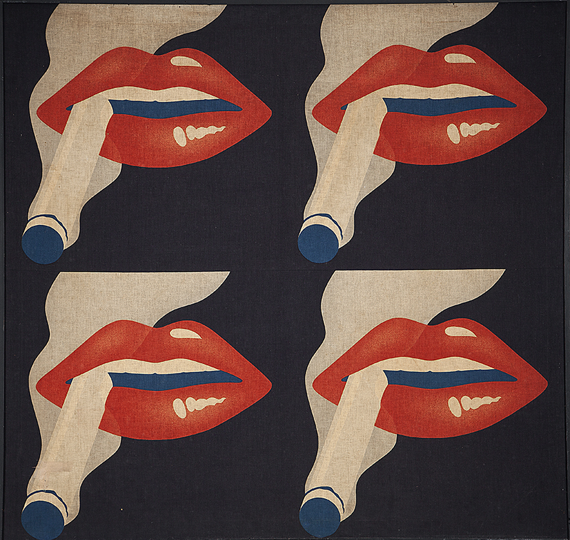 ARTISTA AMERICANO - `Sem título`- Silkscreen sobre tecido - Déc.60/70. - 135 x 130 cm