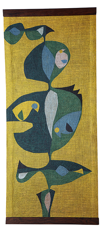 ALICIA ROSSI - `Tapeçaria` - Pintura sobre tecido - Ass. no centro inf. - 110 x 50 cm - Ex. Coleção Renné Sasson.