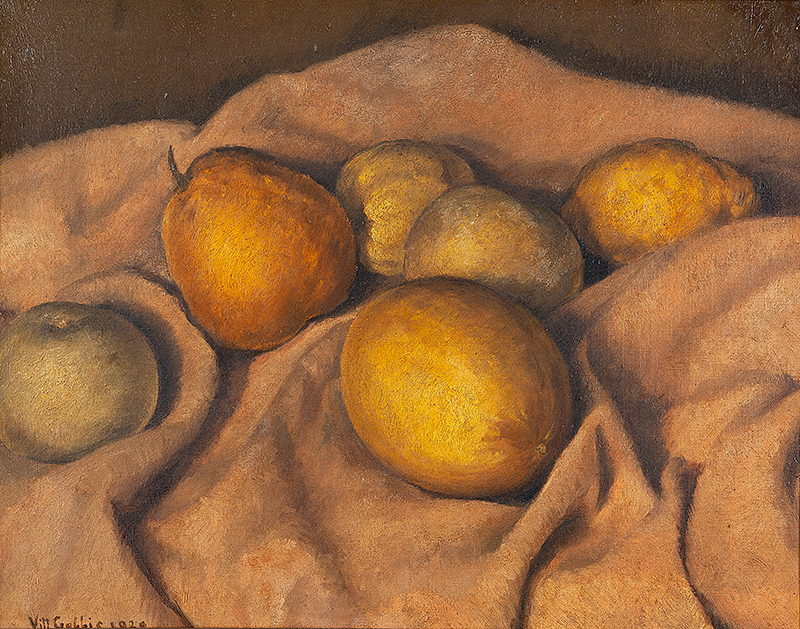 VITTÓRIO GOBBIS - `Frutas` - Óleo sobre tela - Ass.dat.1929 inf. esq. - 48 x 60 cm -
