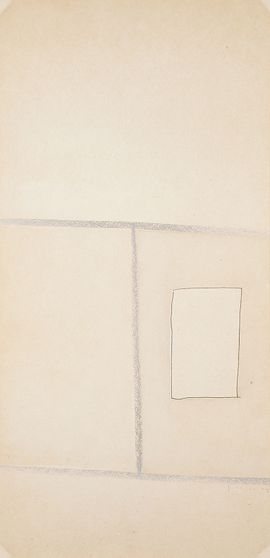 MIRA SCHENDEL - `Sem título` - Técnica mista sobre papel - Ass.dat.1979 inf. dir. - 45 x 22 cm -