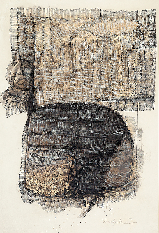 TOMOSHIGUE KUSUNO - `Sem título` - Nanquim e aquarela sobre papel - Ass.dat.1963 inf. dir. - 86 x 59 cm -