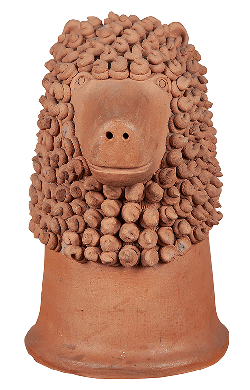 NUCA DE TRACUNHAÉM - `Leão` - Escultura em cerâmica - Ass. loc. `PE`. - 29 cm -