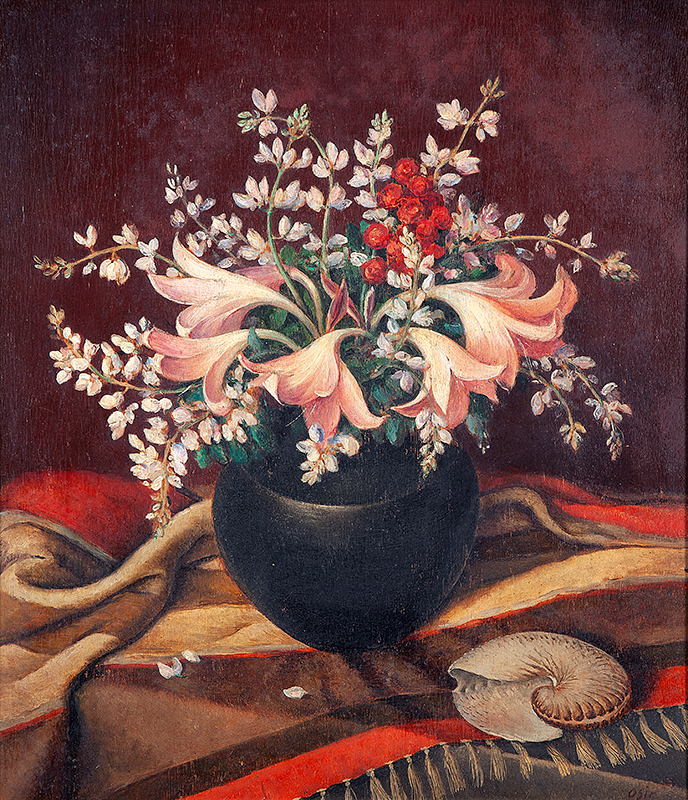 PAULO ROSSI OSIR - `Vaso de flores`-Óleo sobre madeira - 55 x 48 cm - Ass.inf.dir - 55 x 48 cm.