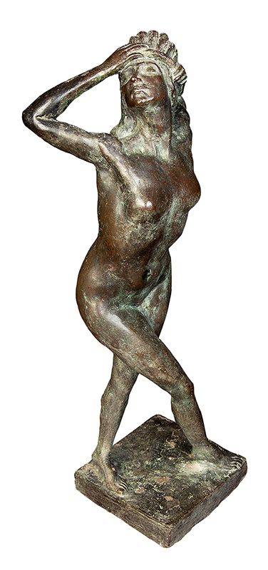 LEOPOLDO SILVA - `Índia` - Escultura em bronze - Assinada na lateral da base - 62 cm altura.