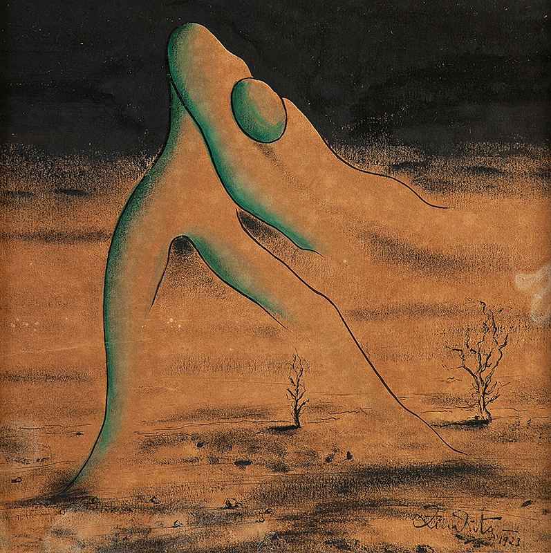 ZITA AITA - `Sem título` - Nanquim e aquarela sobre papel -Ass.dat.1923 inf. dir - 23 x 23 cm.