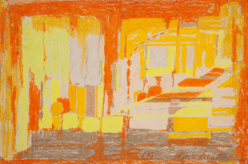 MARIA LEONTINA - `Sem título`- Pastel sobre papel - Ass.dat.1965 inf. dir - 30 x 46 cm. - Ex. Coleção Marcelo Grassmann.