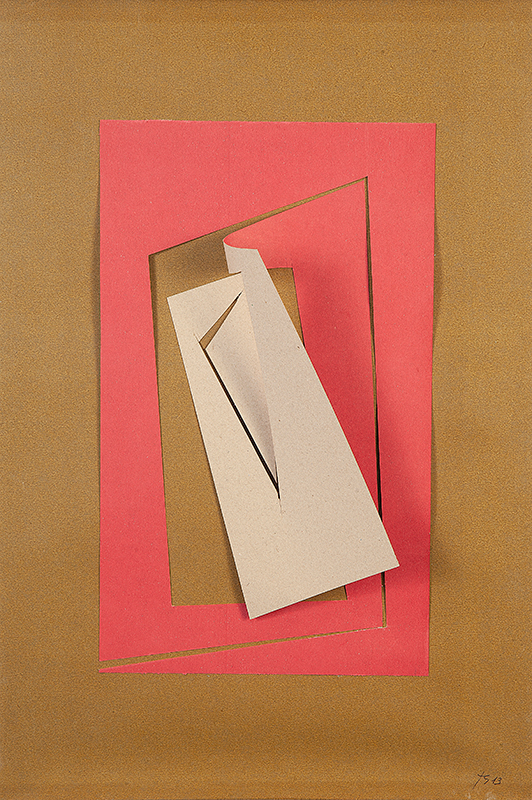 FERREIRA GULLAR - `Sem título` Colagem em caixa de acrílico - Ass.dat.2013 inf. dir - 48 x 32 cm.