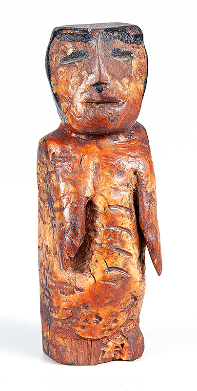 CONCEIÇÃO DOS BUGRES (CONCEIÇÃO FREITAS DA SILVA) - `Bugrinho` - Escultura em madeira revestida por encaustica - Sem assinatura - 14 x 5 x 5 cm.