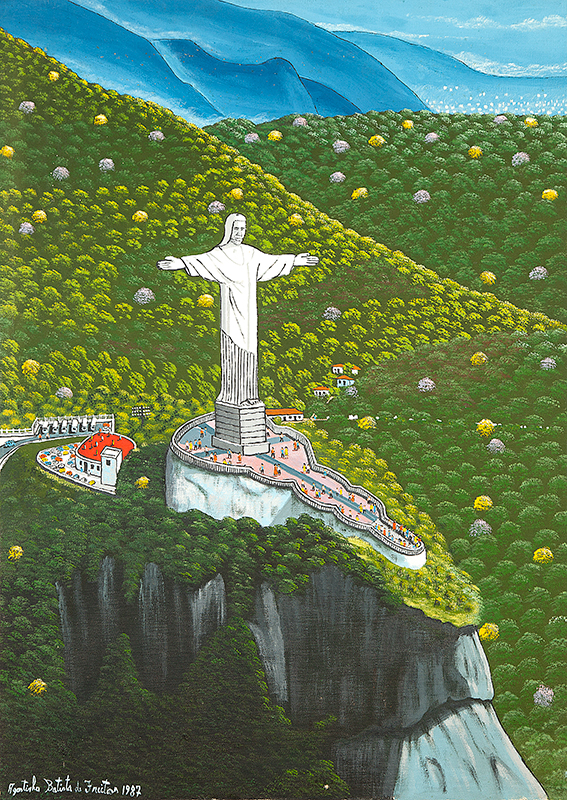 AGOSTINHO BATISTA DE FREITAS - `Cristo Redentor` - Óleo sobre tela - Ass.dat.1987 inf. esq. - 70 x 50 cm.